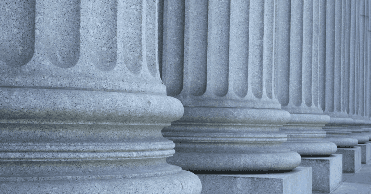 Ionic columns forming a portico outside the Supreme Court