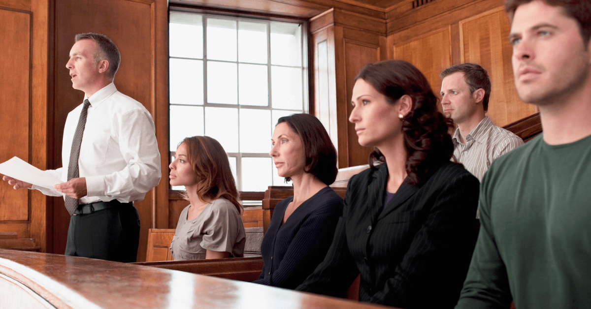 courtroom with jury