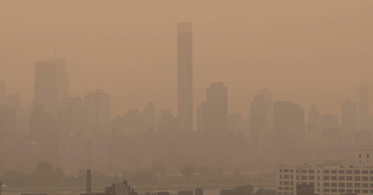 haze over new york city