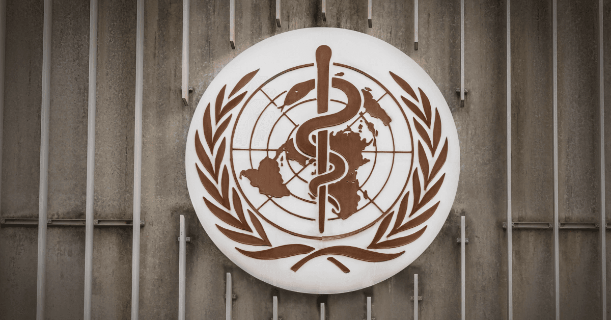 world health organization logo - talcum powder causes cancer