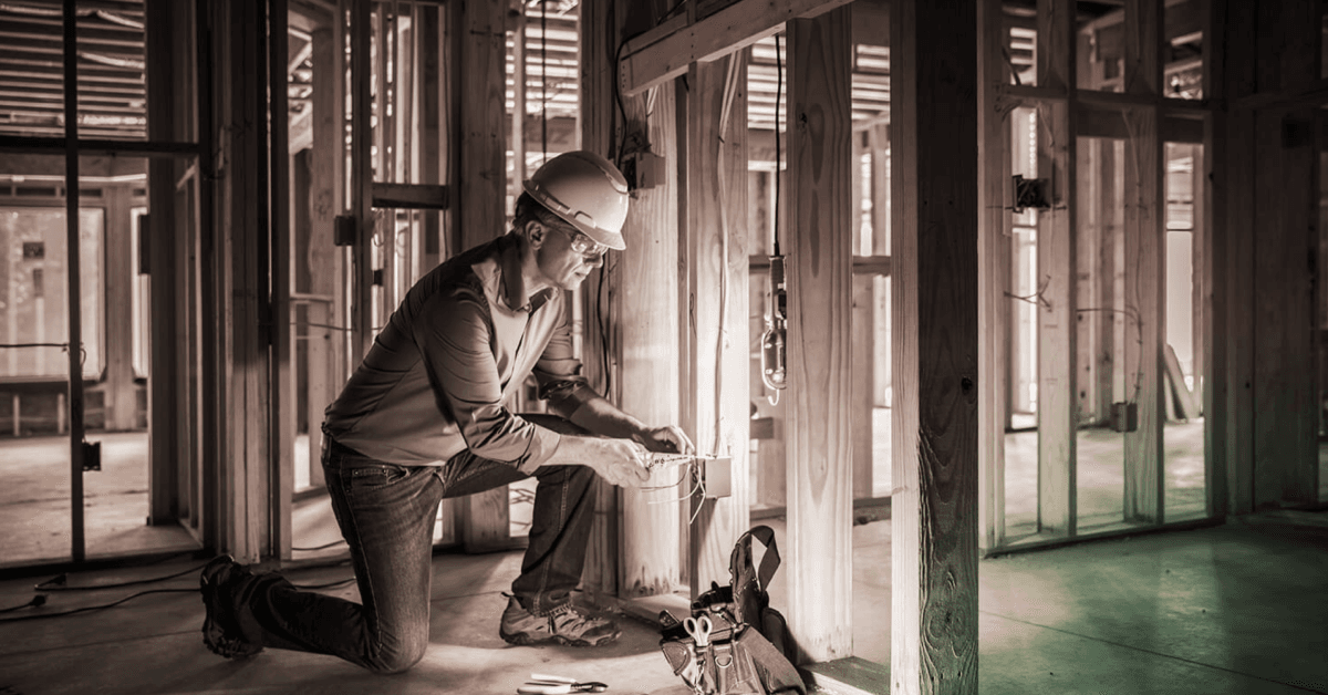 electrician avoiding exposure to asbestos