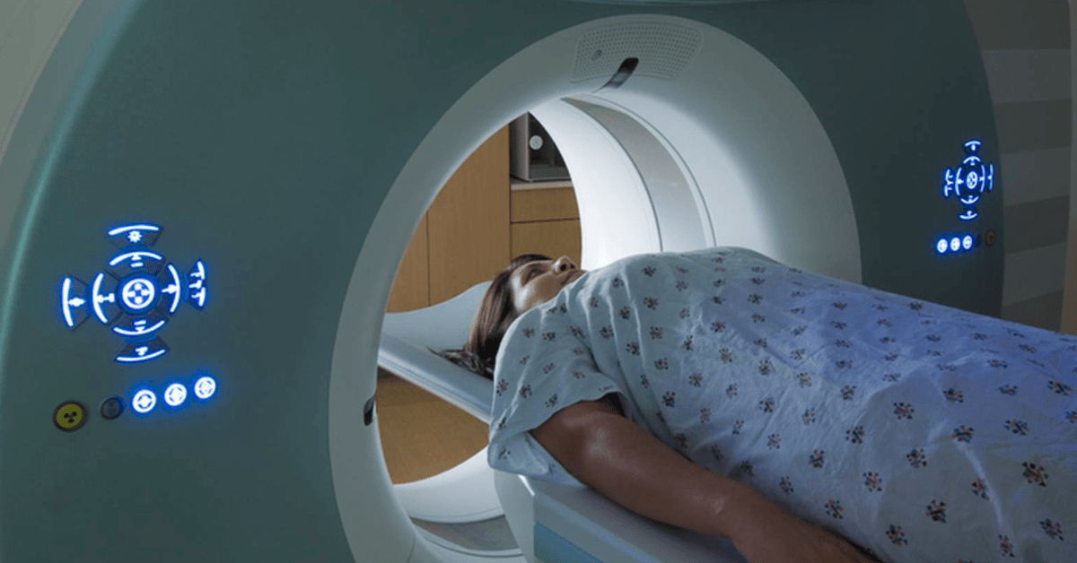 Woman Receiving a medical Scan for Pleural Mesothelioma Cancer Diagnosis